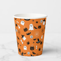 Süße Halloween-Gruseleien Orange Nahtloses Muster