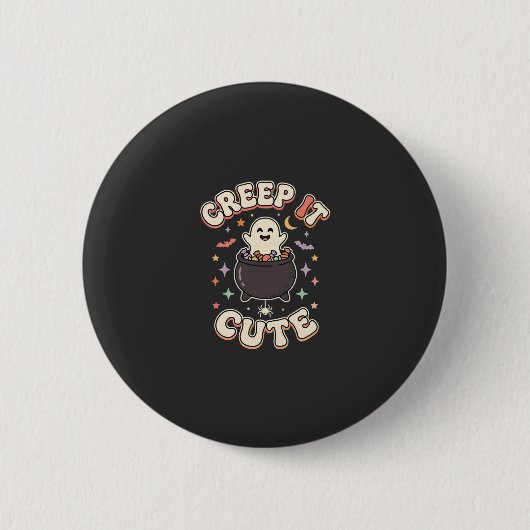Süße Halloween Gruselige Vibes Button (Vorderseite)