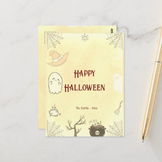 Süße Halloween-Grußkarte mit Geist Postkarte