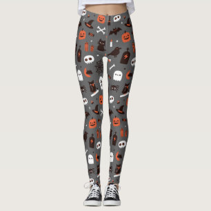 Süße Halloween-Hexen-Katz-Geist-Kürbis Leggings