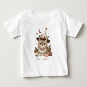 Süße Halloween-Hexen-Katzen-Kürbis Baby T-shirt