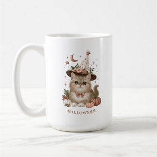 Süße Halloween-Hexen-Katzen-Kürbis Kaffeetasse