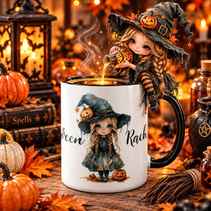 Süße Halloween-Hexen-Kind Tasse
