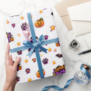Süße Halloween-Hexenkatze Nahtloses Geschenkpapier