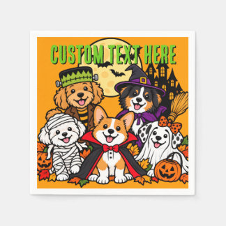 Süße Halloween-Hunde Orange Benutzerdefiniert Serviette
