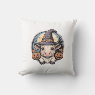 Süße Halloween-Kalb-Henkerhut Vintage-Stich De Kissen