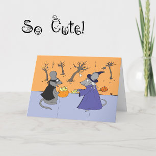 Süße Halloween-Karte Mäuse beim Trick-or-Treaten C Karte