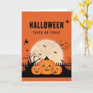 Süße Halloween-Karten Geister, Kürbisse Karte