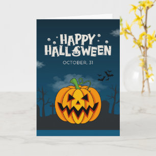 Süße Halloween-Karten Geister, Kürbisse Karte