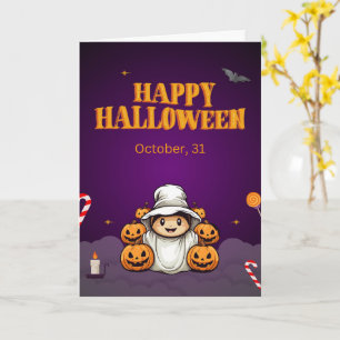 Süße Halloween-Karten Geister, Kürbisse Karte
