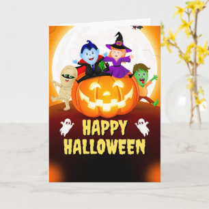 Süße Halloween-Karten Geister, Kürbisse Karte