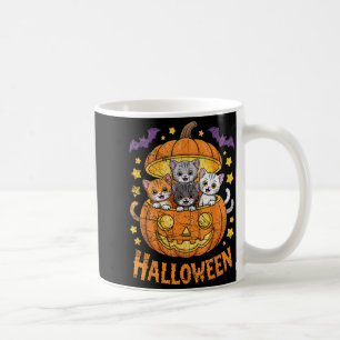 Süße Halloween-Kätzchen in Kürbissen Lustig Kaffeetasse