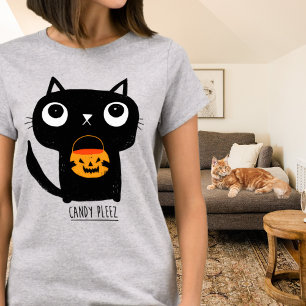Süße Halloween-Katzen-Süßigkeiten Bitte T-Shirt