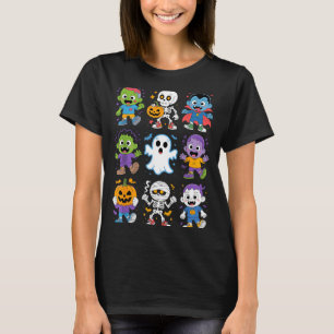 Süße Halloween-Kinder-Cartoon-Geister-Zombie-Vampi T-Shirt