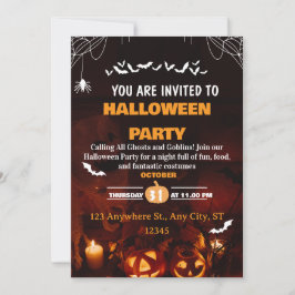 Süße Halloween-Kostenüm-Party-Einladungskarte Einladung