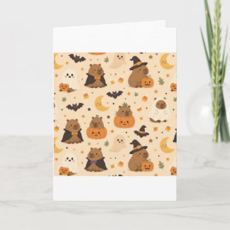 Süße Halloween-Kostüm-Capybaras-Grußkarte Karte