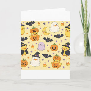 Süße Halloween-Kostüm-Enten-Karten Karte