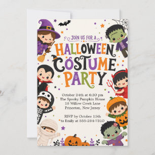 Süße Halloween-Kostüm-Party-Einladung für Kinder Einladung