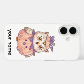 Süße Halloween-Kürbis-Eule Personalisierte iPhone- Case-Mate iPhone Hülle (Rückseite (Horizontal))