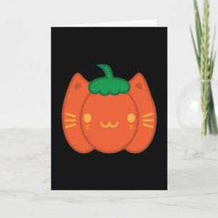 Süße Halloween-Kürbis-Katze Karte