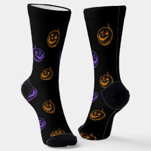 Süße Halloween-Kürbis-Socken mit Namen Socken
