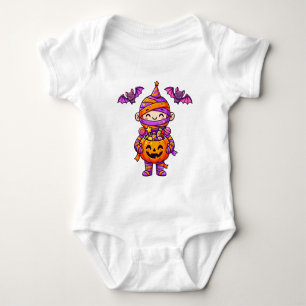 Süße Halloween-Kürbismumie Baby Strampler