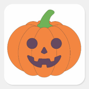 Süße Halloween-Kürbisse und schwarze Katzen Muster Quadratischer Aufkleber