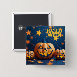 Süße Halloween lächelnde Kürbisse Button