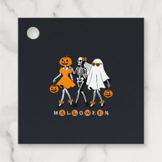 Süße Halloween-Mädchen Skelett-Geist-Kürbis Geschenkanhänger