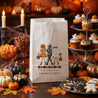 Süße Halloween-Mädchen Skelett-Geist-Kürbis Geschenktütchen