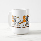 Süße Halloween-Mädchen Skelett Geist Kürbis Kaffeetasse (Vorderseite Links)