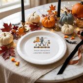Süße Halloween-Mädchen Skelett-Geist-Kürbis Pappteller