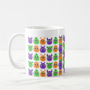 Süße Halloween-Monster mit Glubschaugen Kaffeetasse