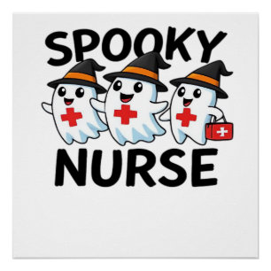 Süße Halloween-Nurse-Geister-Cartoon-Klassiker-T-S Poster