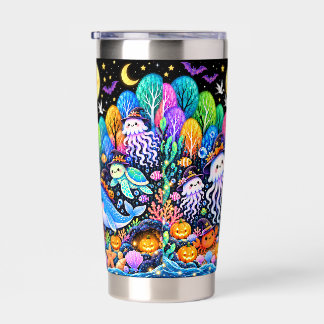 Süße Halloween-Ozean-Meeres-Tiere Tumbler, Kawaii Thermobecher