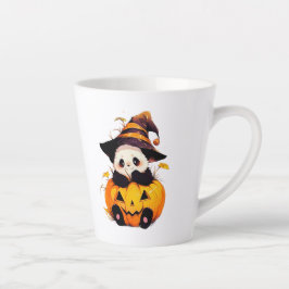 Süße Halloween-Panda-Latte-Mug | Kawaii Panda in P Milchtasse