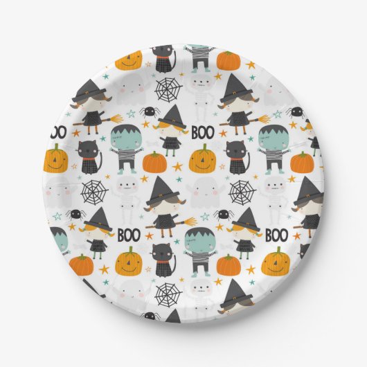 Süße Halloween-Papierteller Pappteller (Vorderseite)