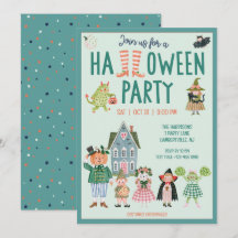 Süße Halloween-Party-Einladung für Kinder