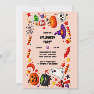 Süße Halloween-Party-Einladung für Kinder lustige Einladung