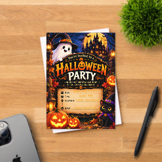 Süße Halloween-Party-Einladungsvorlage | Gruselig  Acryleinladungen