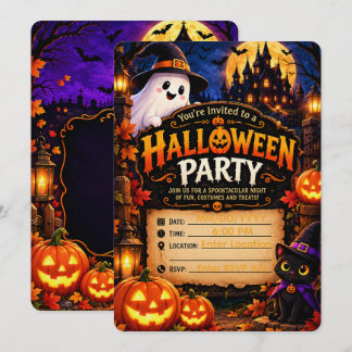 Süße Halloween-Party-Einladungsvorlage | Gruselig  Einladung