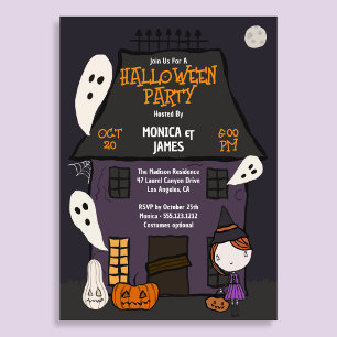 Süße Halloween-Party im Spukhaus Einladung
