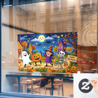 Süße Halloween-Party Süßer Geist Hexe Skelett Fensteraufkleber