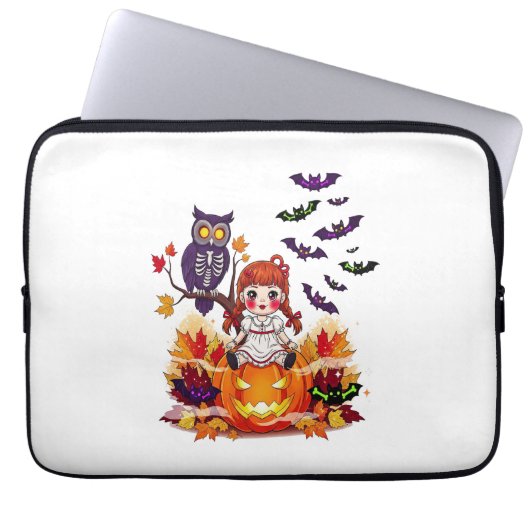 Süße Halloween-Puppe Eule Laptopschutzhülle (Vorderseite)