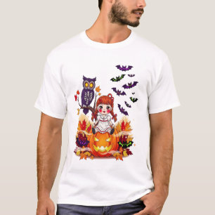 Süße Halloween-Puppen-Eule T-Shirt