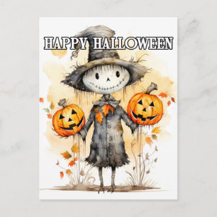 Süße Halloween-Puppengrafik Postkarte