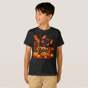 Süße Halloween-Schwarze-Katze-Boo-Kinder T-Shirt