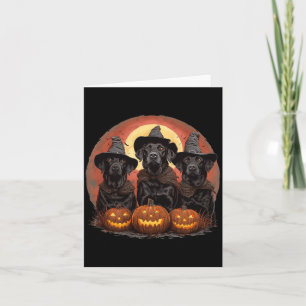 Süße Halloween schwarze Labrador Retriever Hunde H Karte