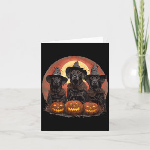 Süße Halloween schwarze Labrador Retriever Hunde H Karte