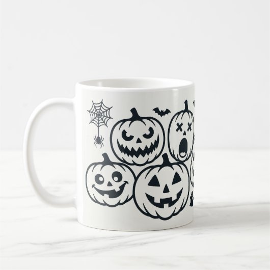 Süße Halloween-Spruch Kaffeetasse (Links)